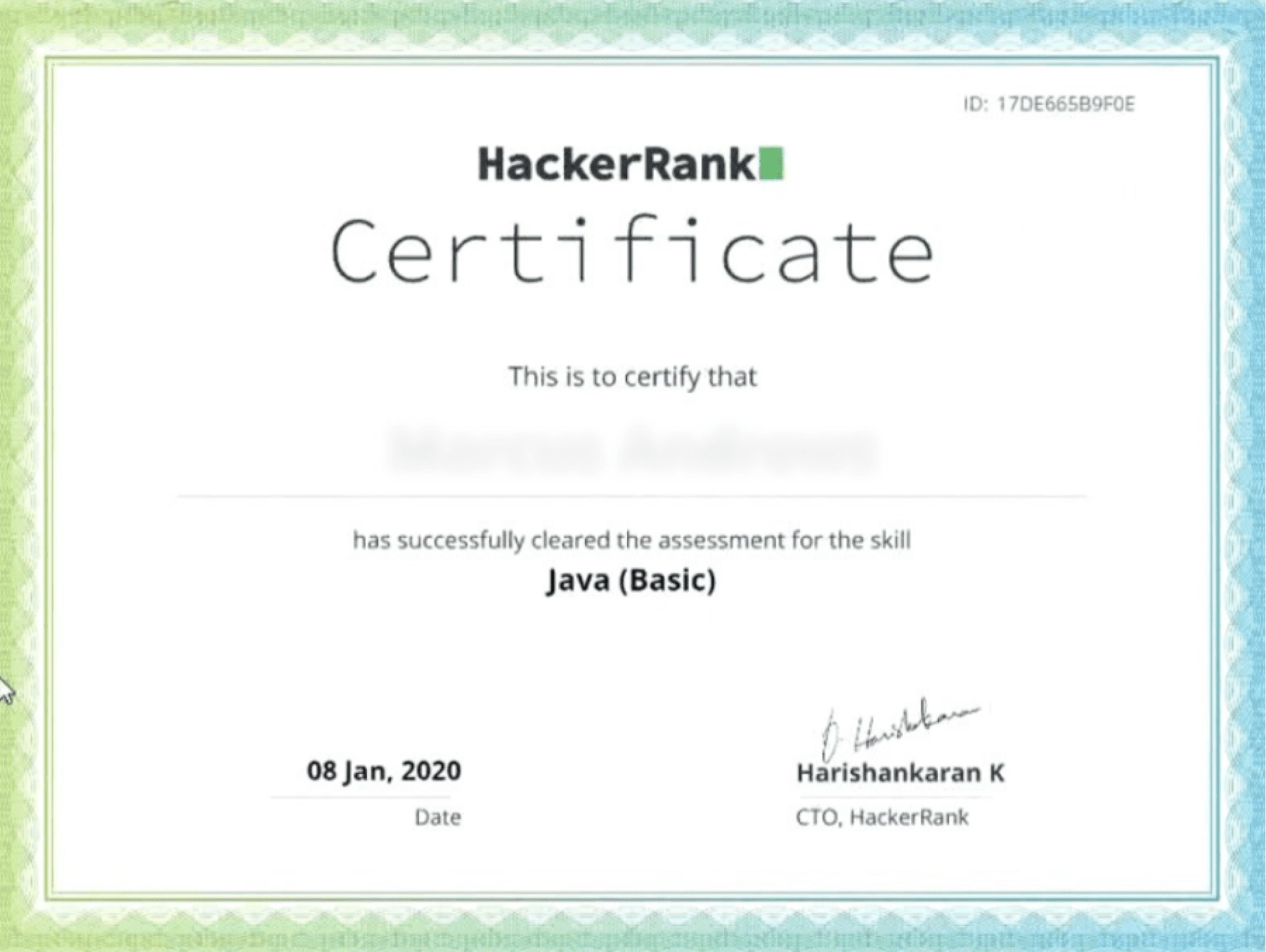 java Certificate