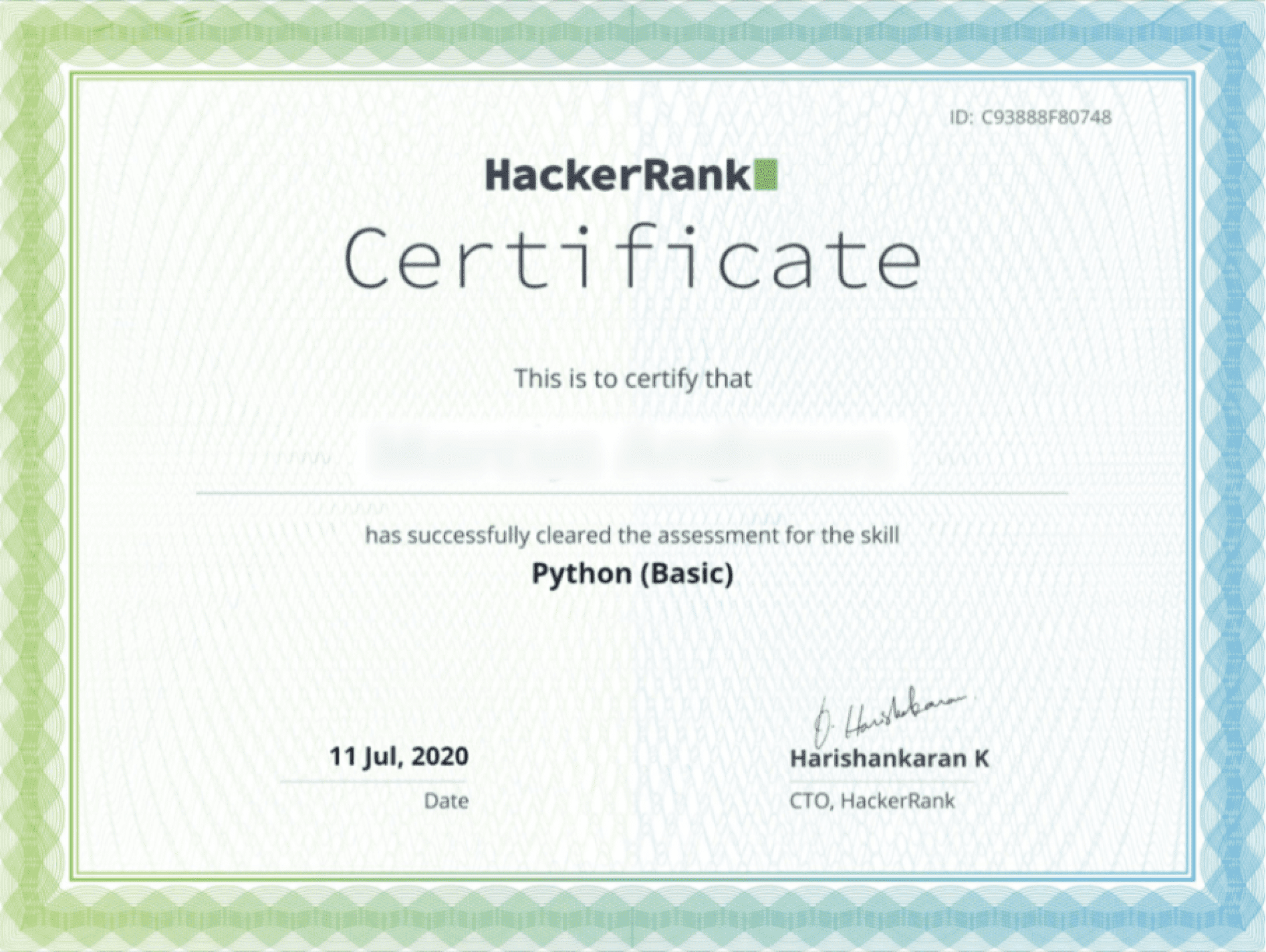 phython Certificate